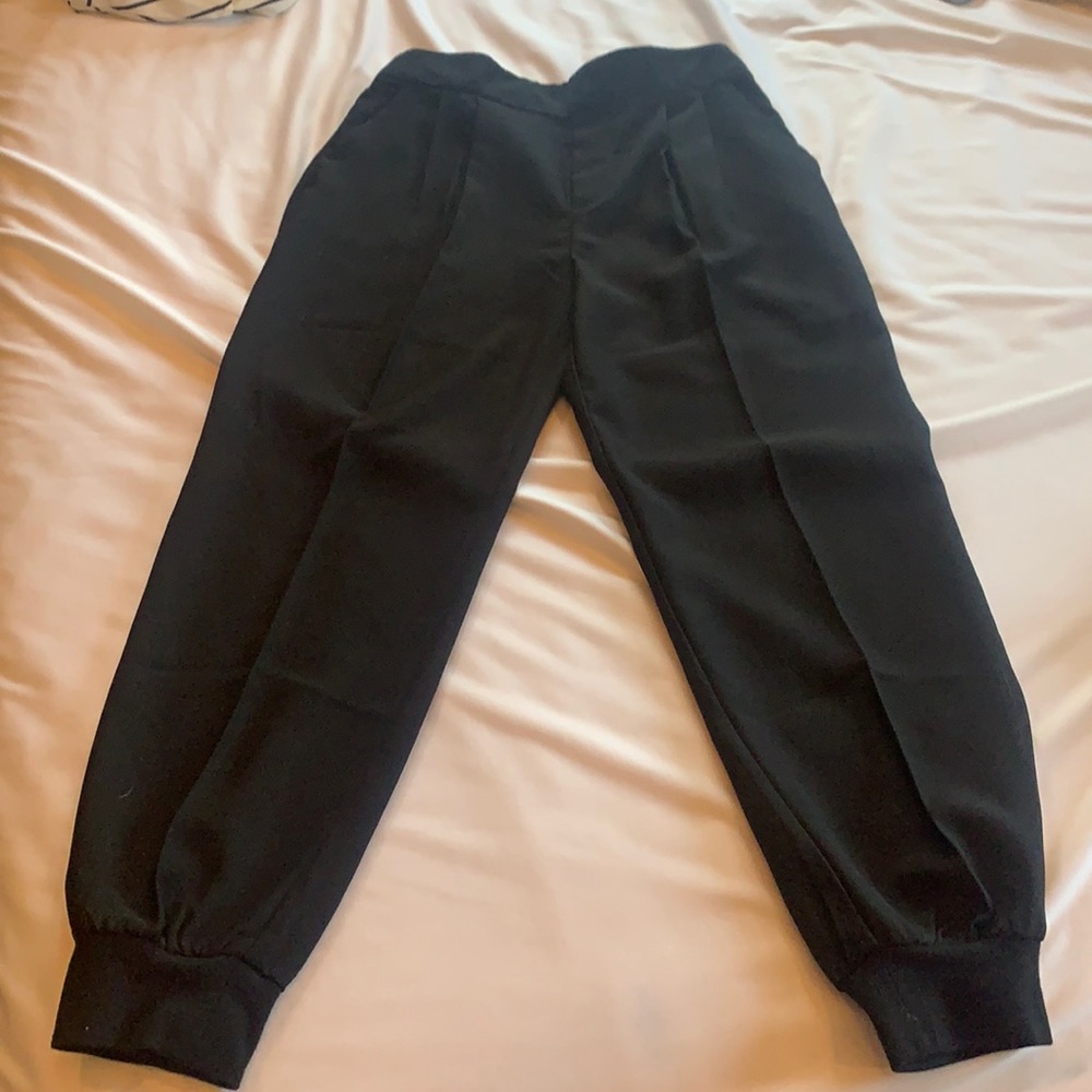Dressy black jogger style pants